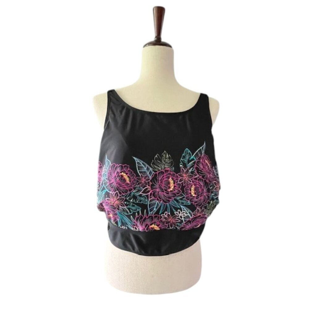 Torrid 4 Wireless High Neck Bikini Top Floral Swim Soft Cups Plus 4X NWOT - Picture 1 of 11